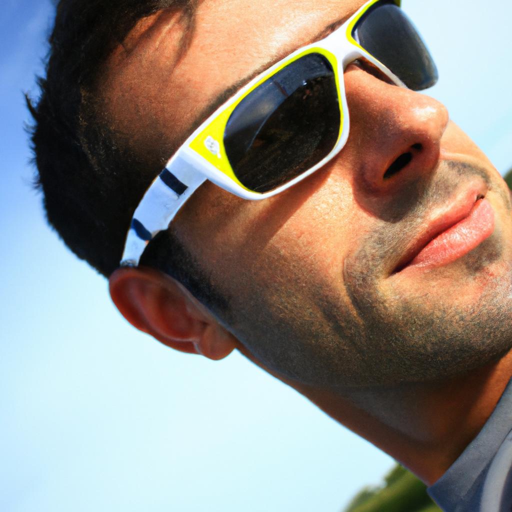 Person wearing polarized sunglasses